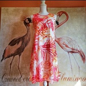 NWT Calvin Klein Mini Dress, Chiffon Tropical 14